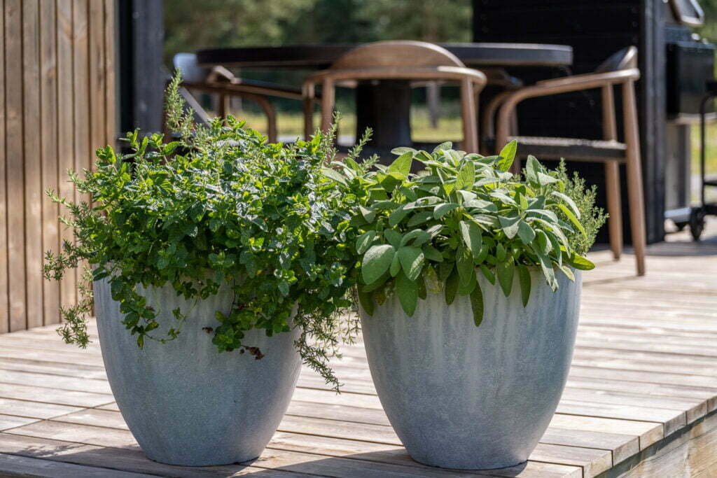 Krydderurter ved Premium Strandhytte på Feddet Strand Resort