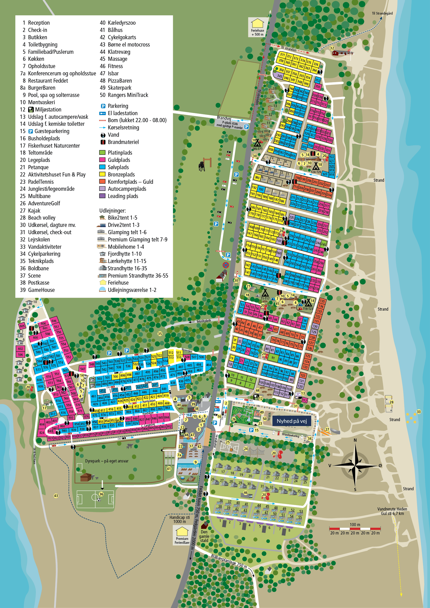 Pladskort over Feddet Strand Resort