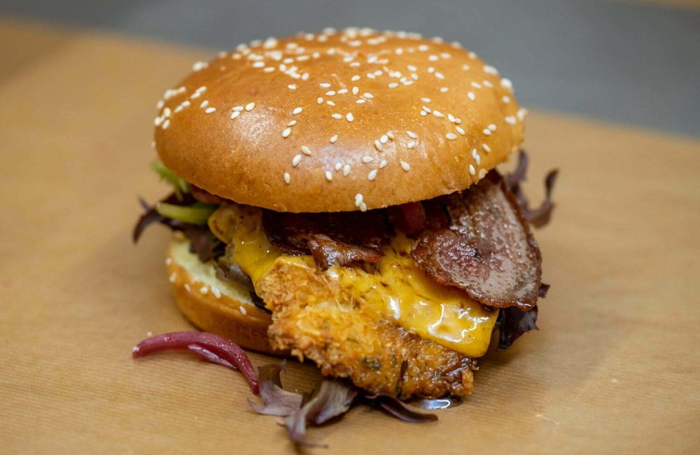 Chickenburger med bacon